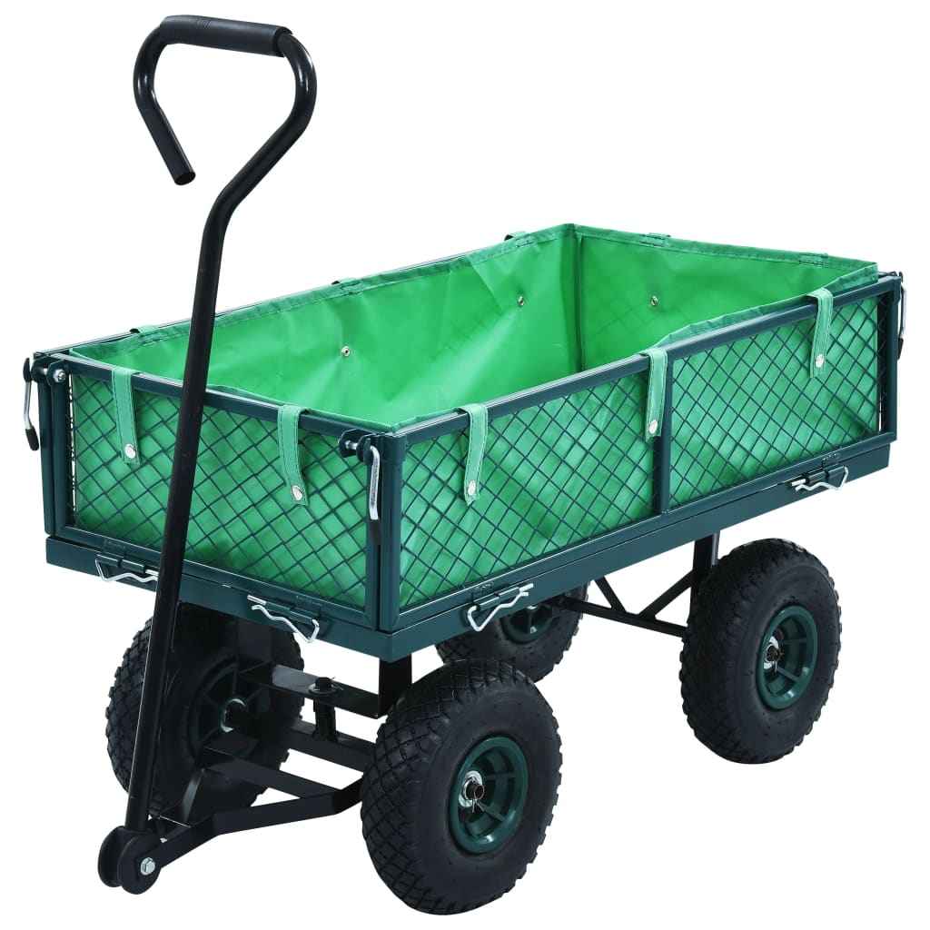 vidaXL Carrinho de mão de jardim 250 kg verde